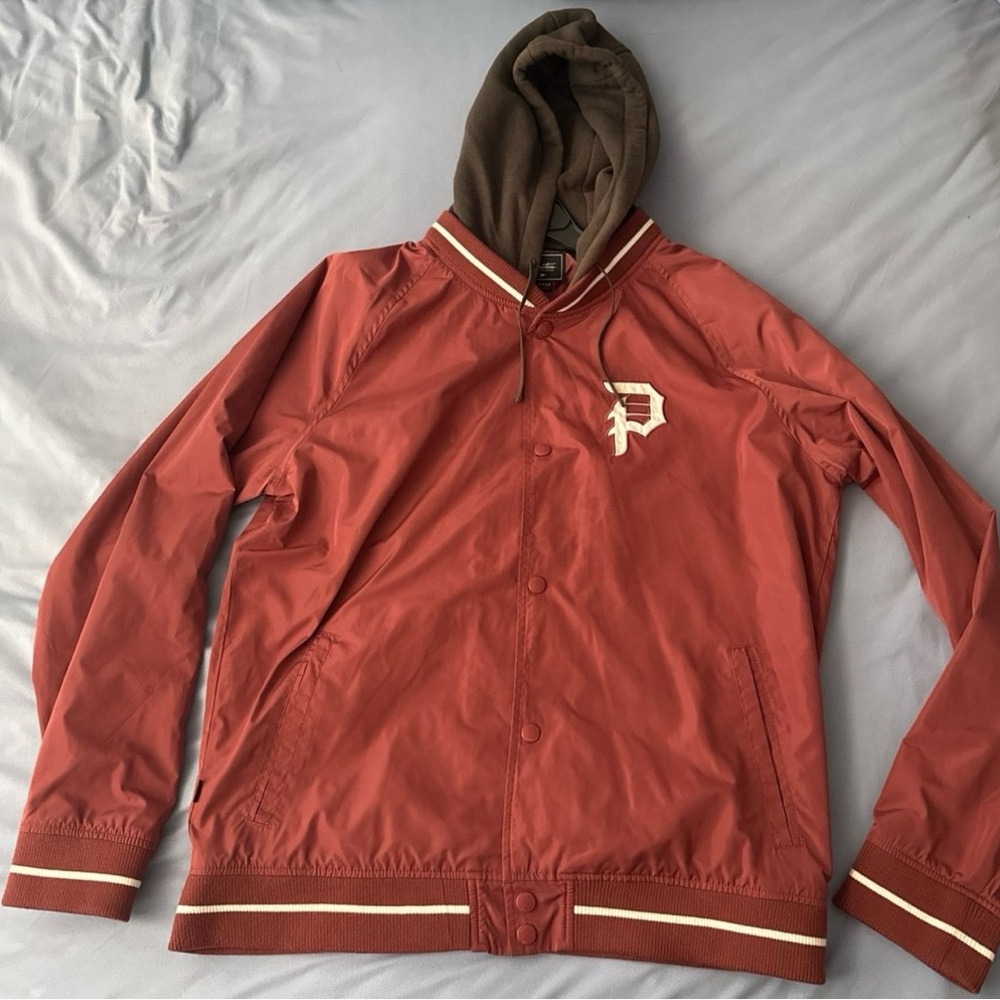 Primitive Varsity 2-Fer Coaches Jacket Burgandy, XL